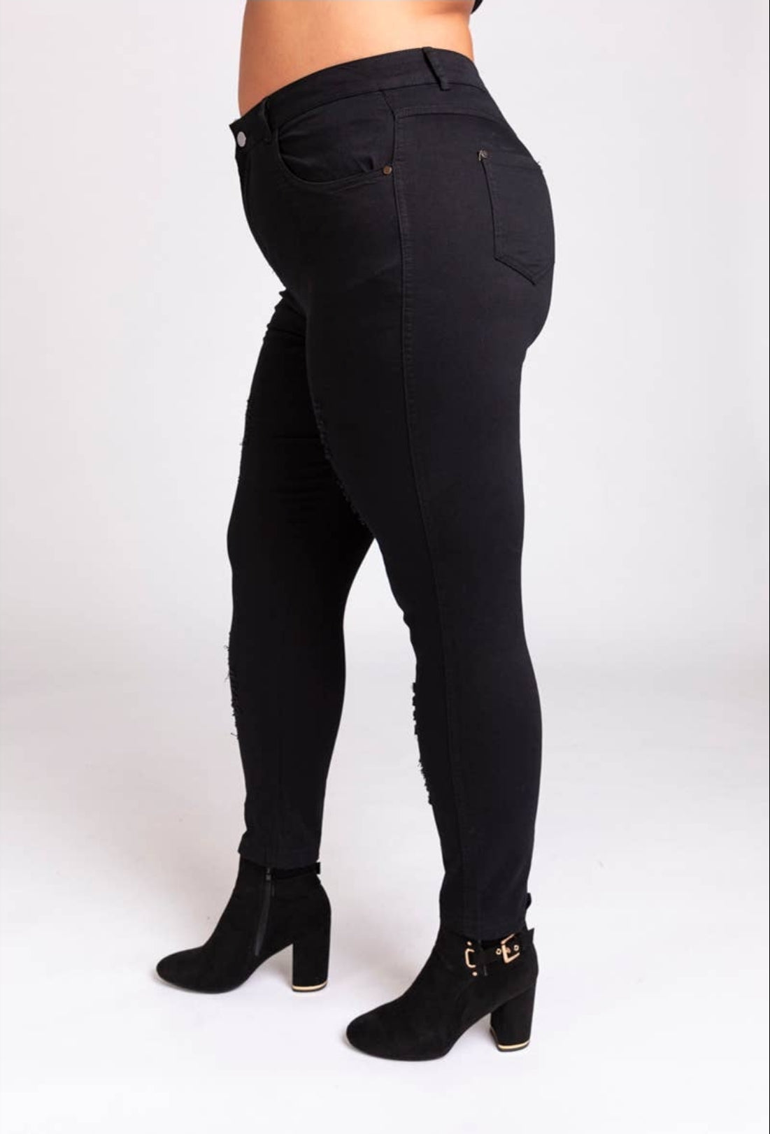 Pantalon effet destroyer noir
