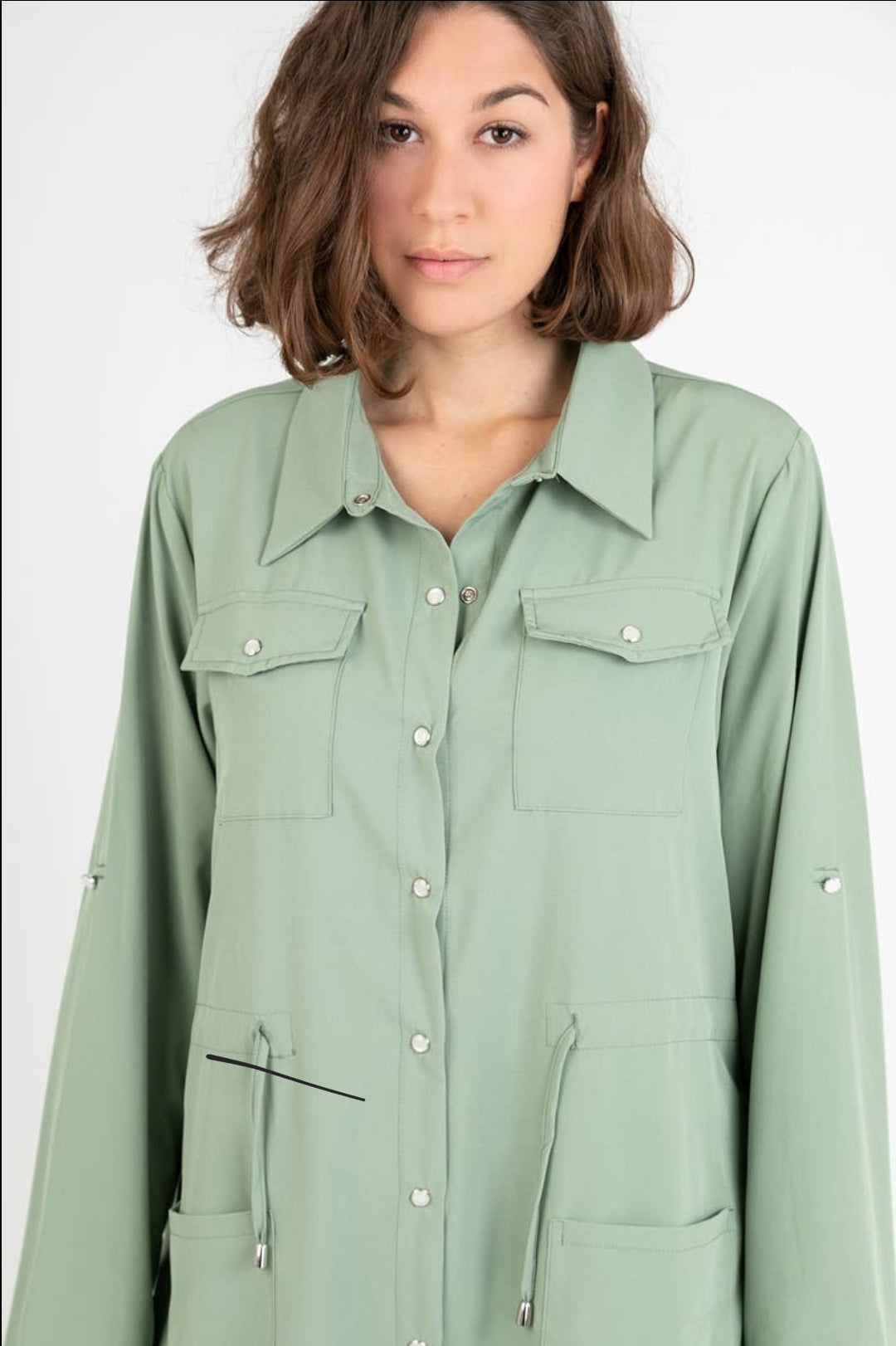 Veste-robe unie verte