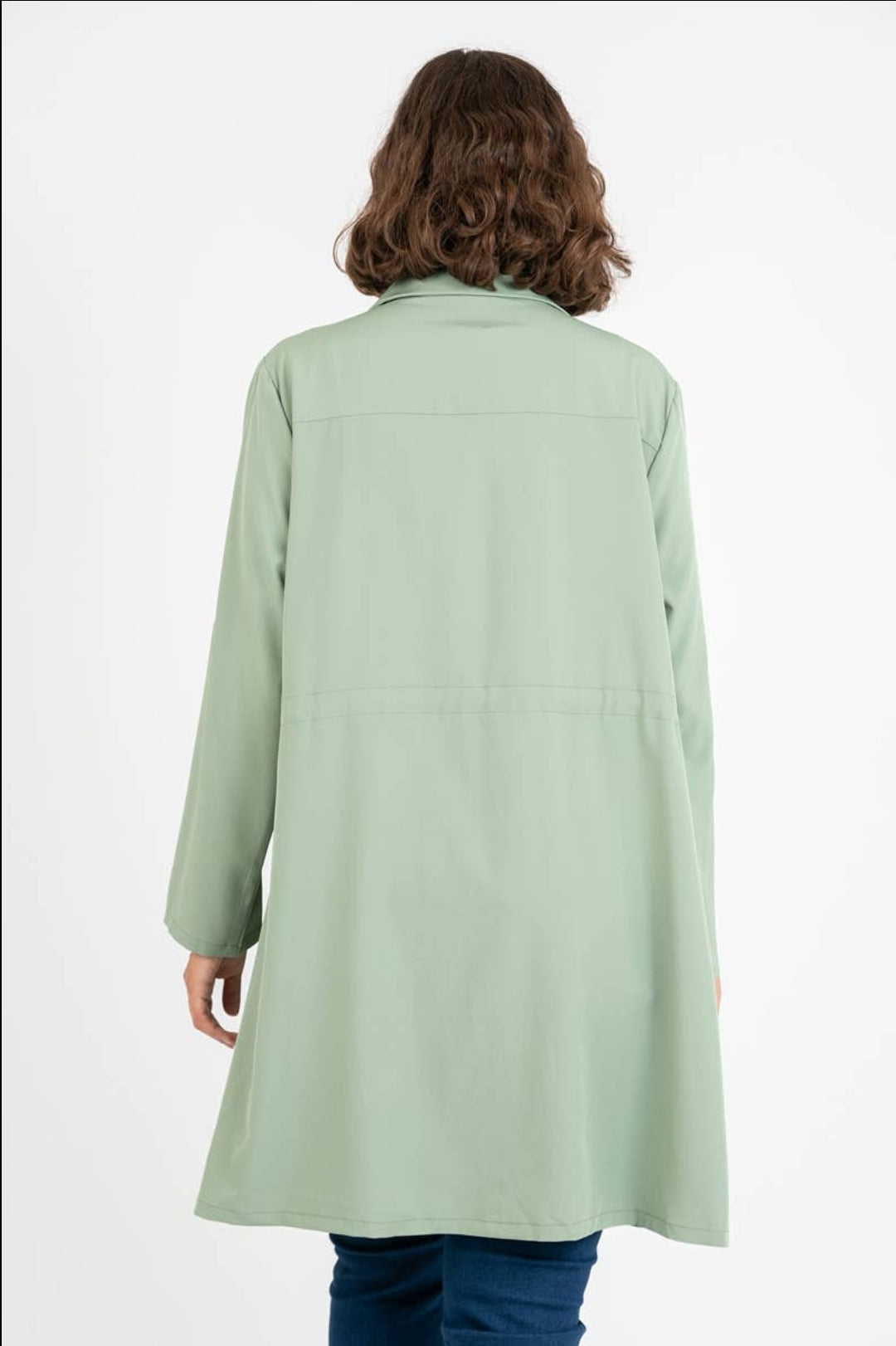 Veste-robe unie verte