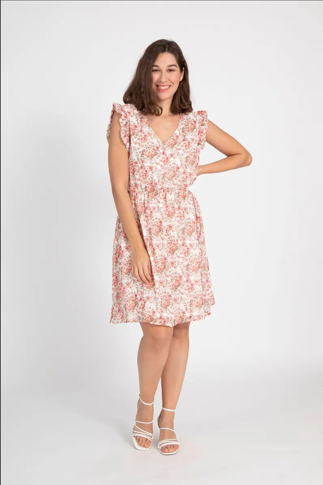 Robe fleurie rouge