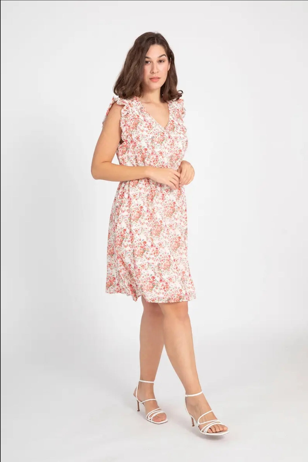 Robe fleurie rouge