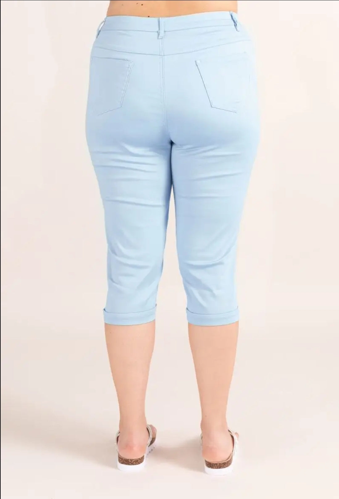 Pantacourt stretch bleu