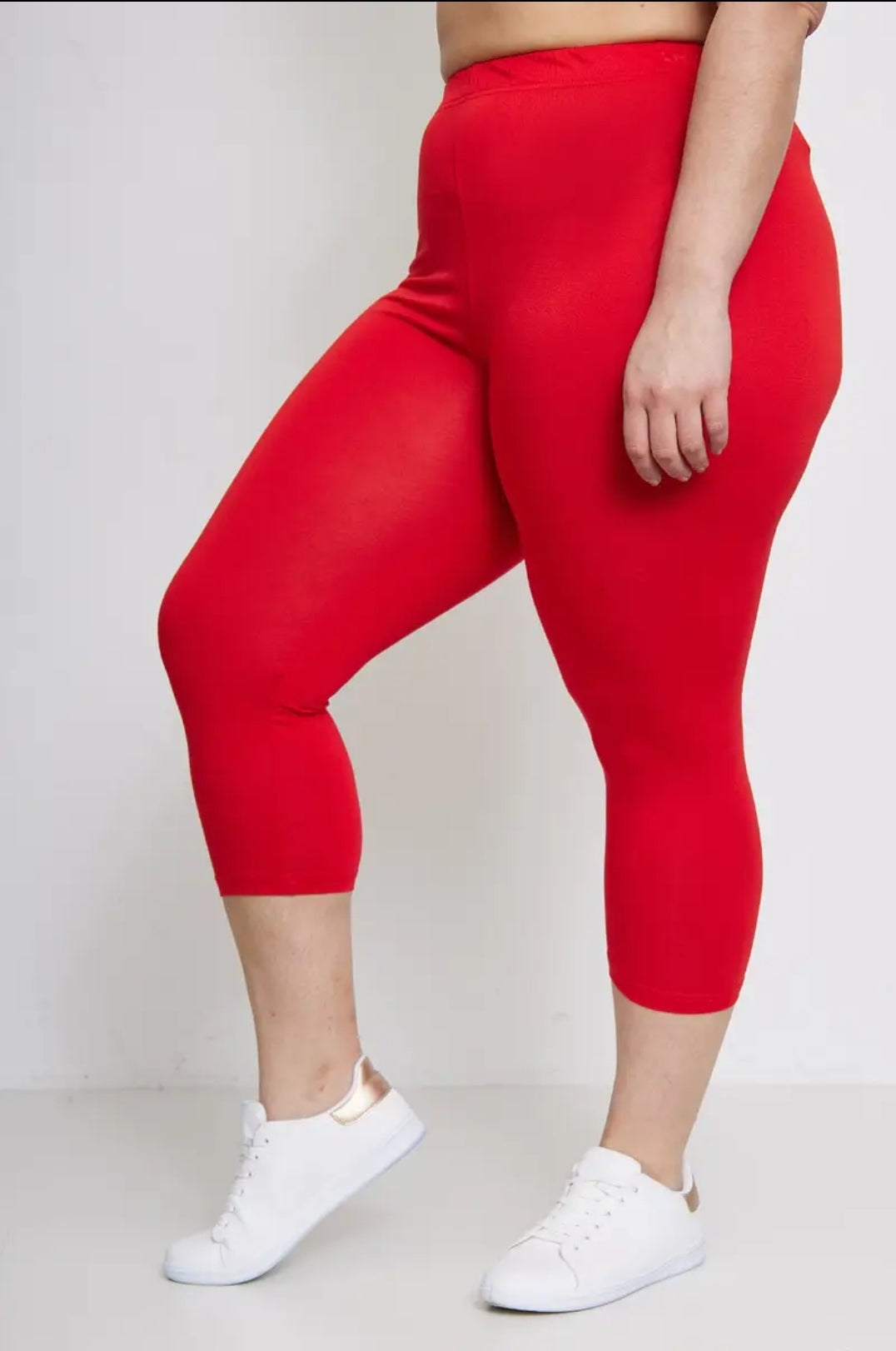 Leggings court basique rouge