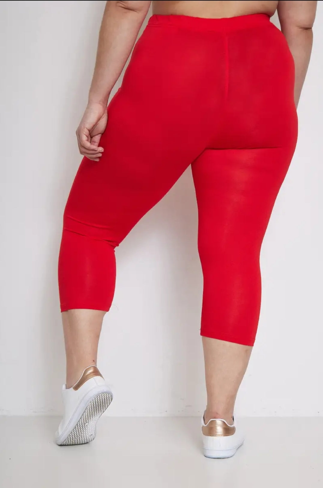 Leggings court basique rouge