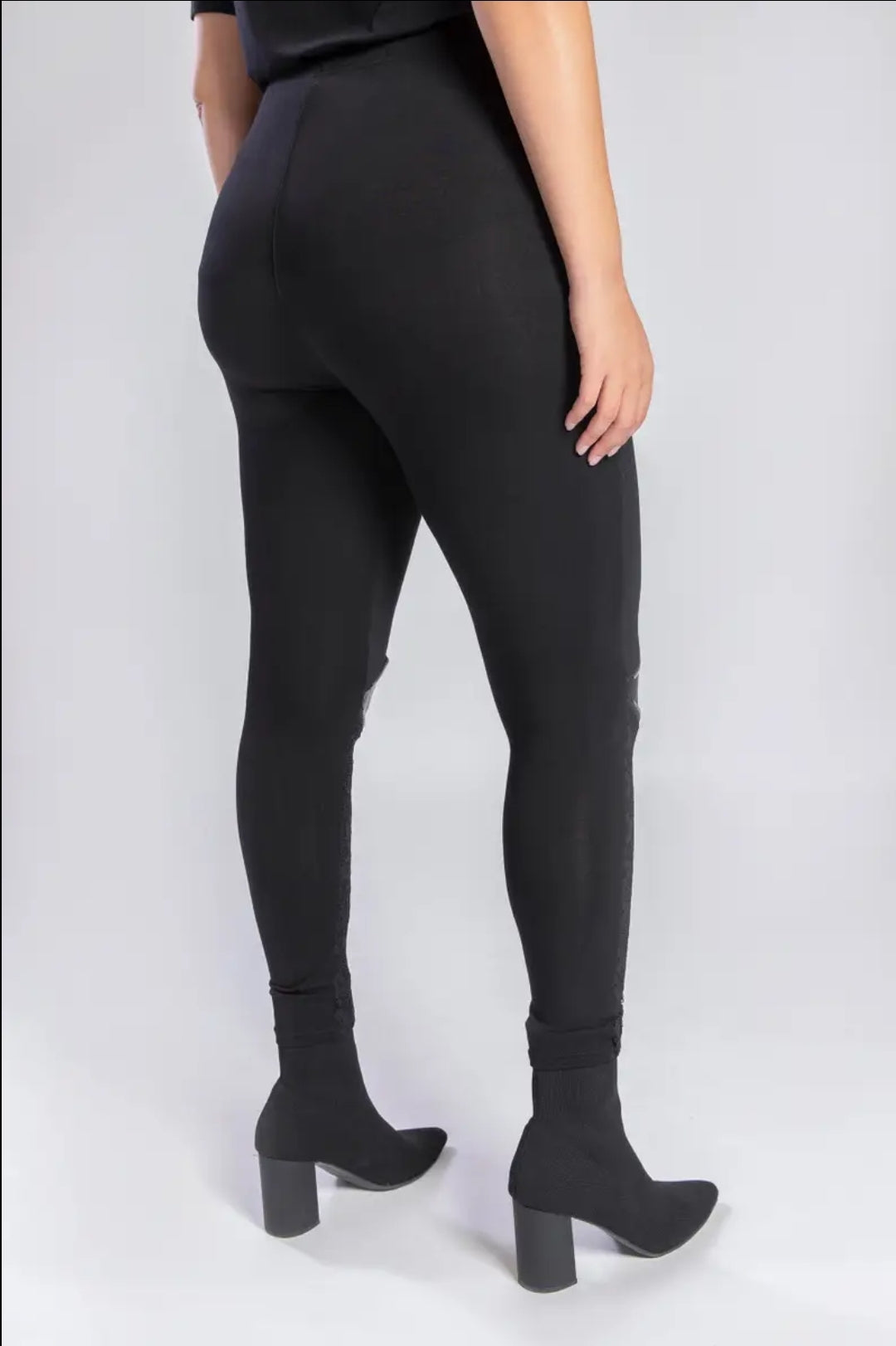 Leggings avec patch similicuir