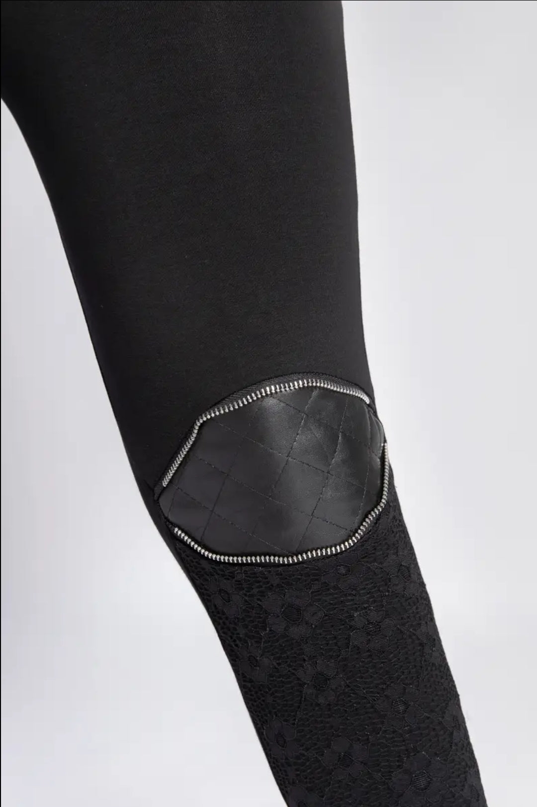 Leggings avec patch similicuir