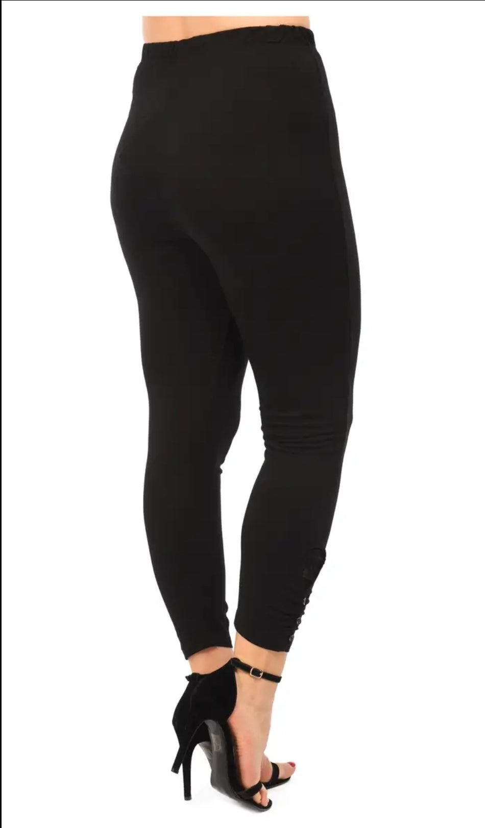 Leggings avec boutons et dentelle