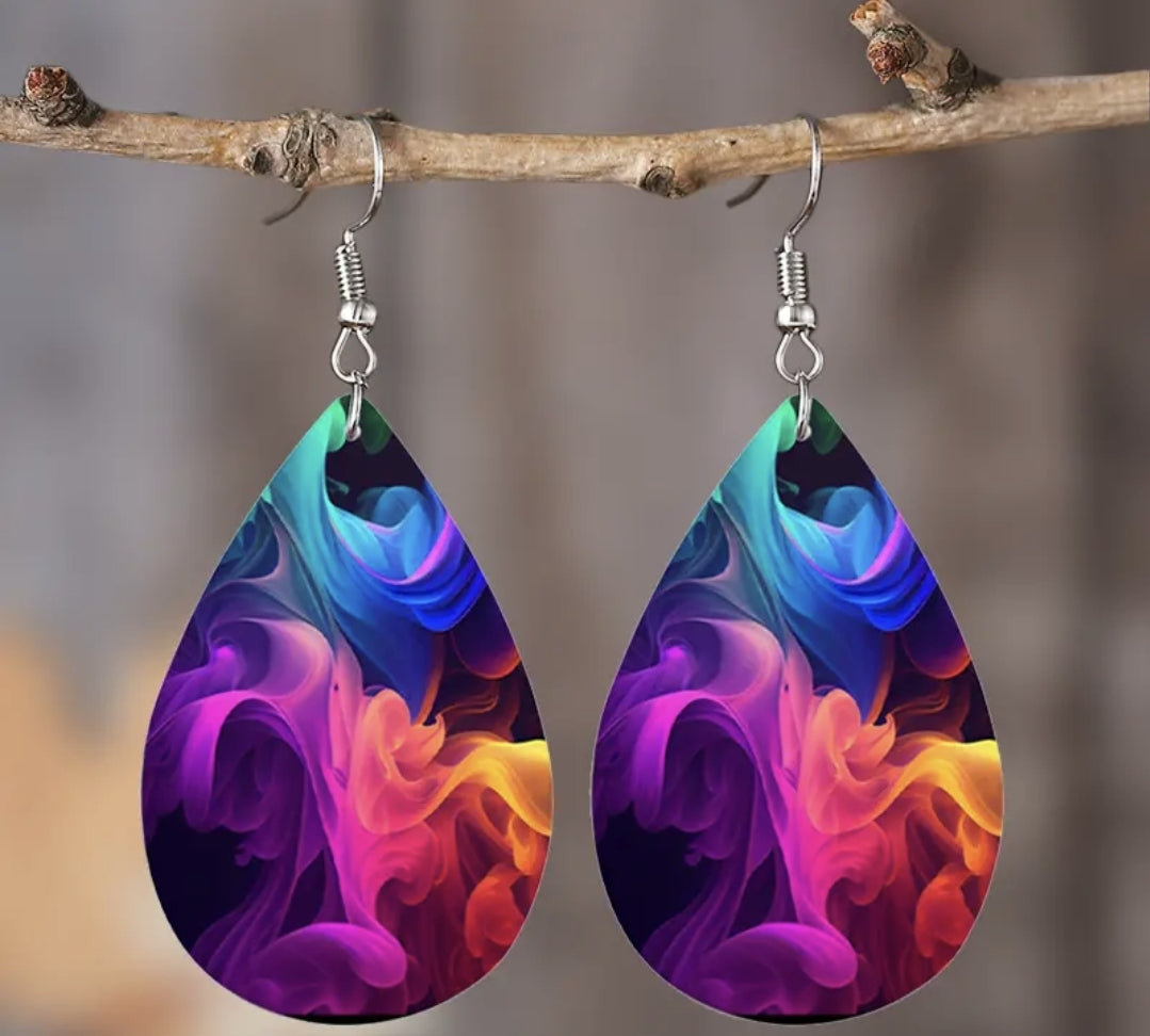 Boucles d'oreilles fumée colorée