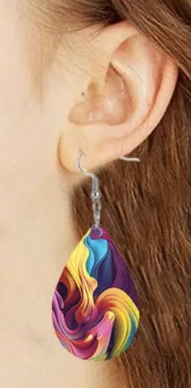 Boucles d'oreilles multicolores