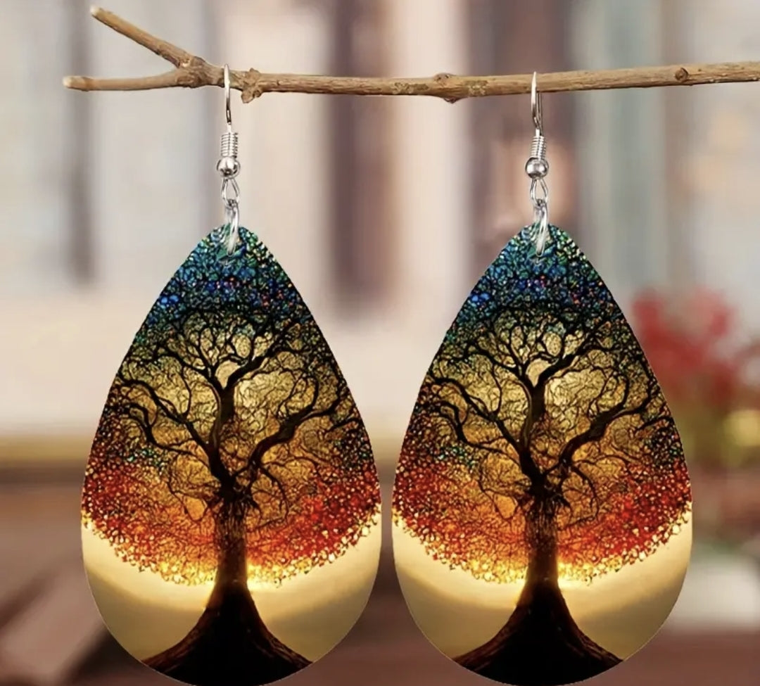 Boucles d'oreilles arbre de vie