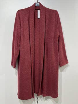 Gilet long uni rouge