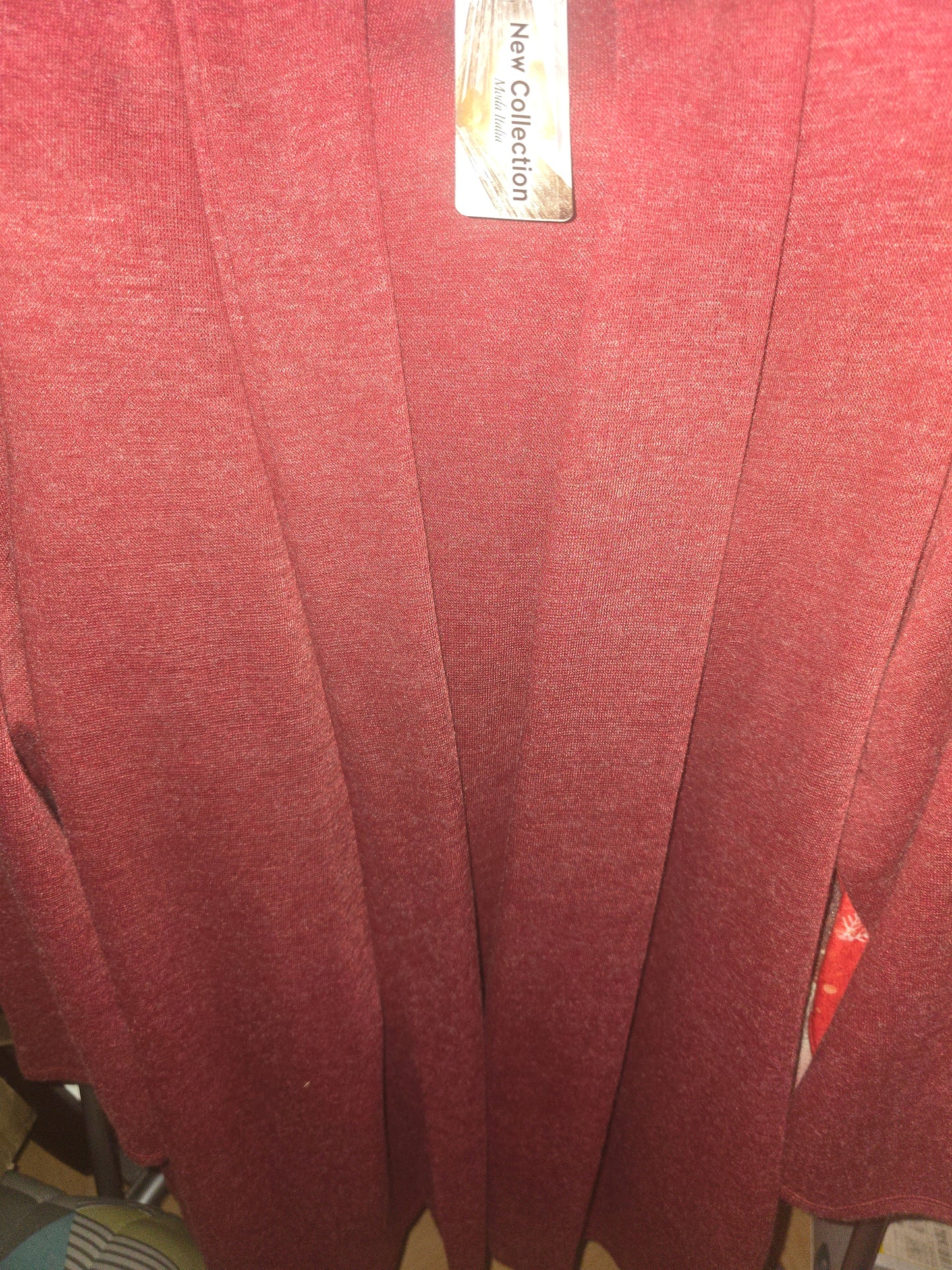 Gilet long uni rouge