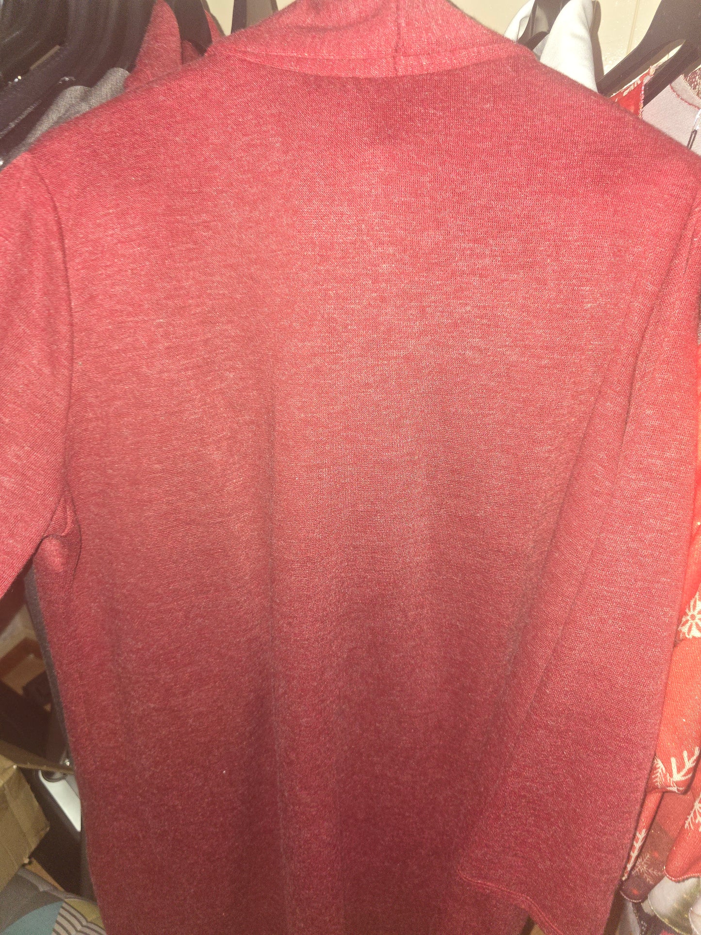 Gilet long uni rouge