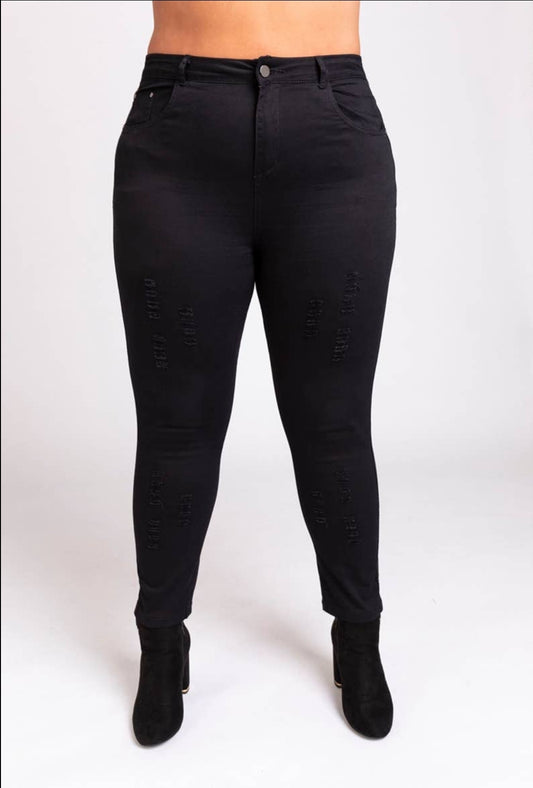 Pantalon effet destroyer noir