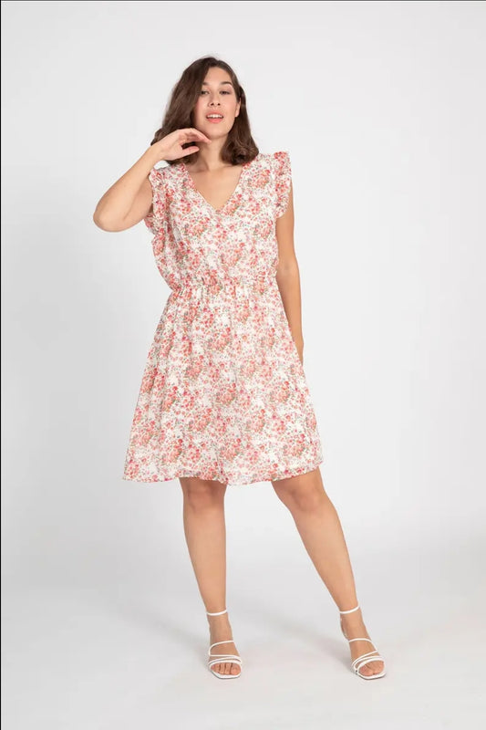 Robe fleurie rouge