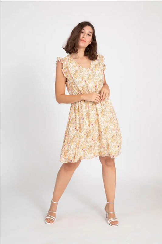 Robe fleurie jaune