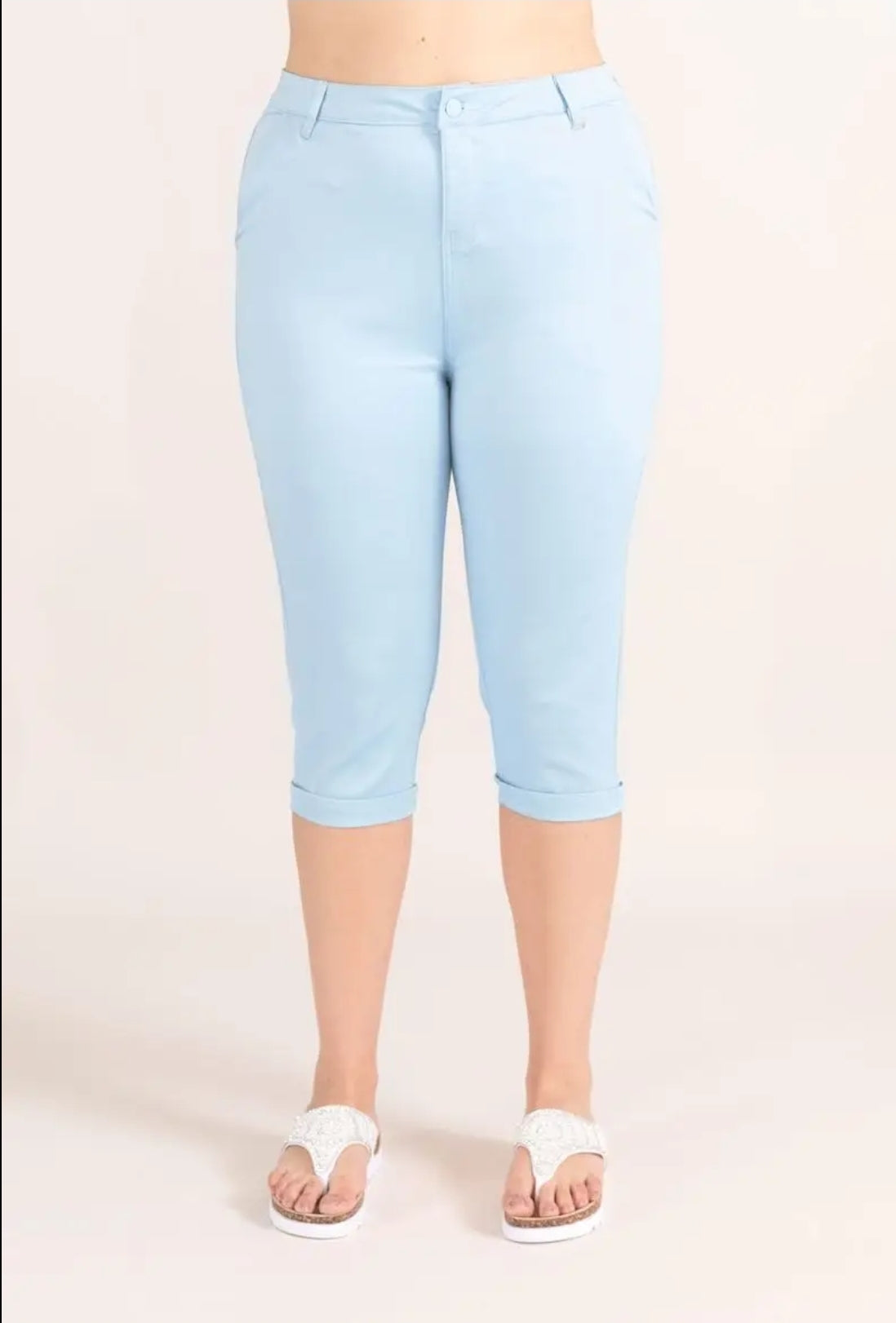 Pantacourt stretch bleu