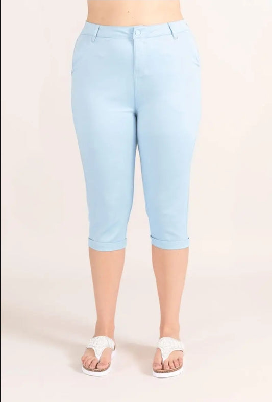 Pantacourt stretch bleu