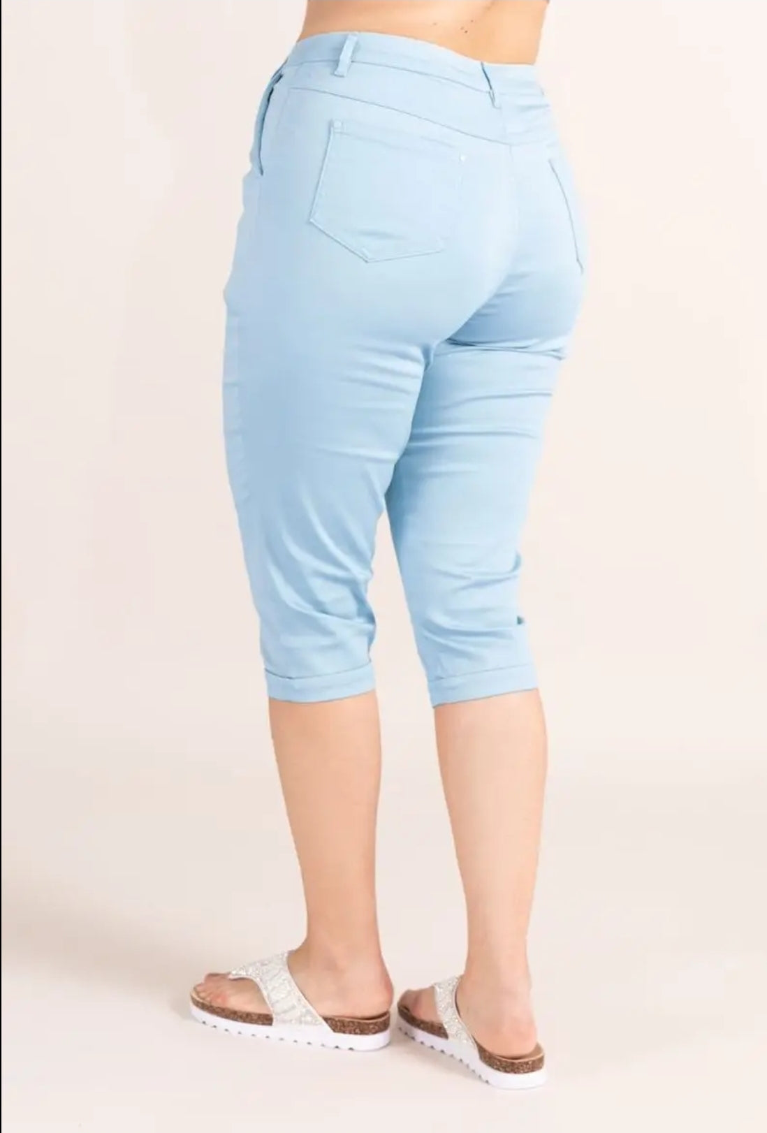 Pantacourt stretch bleu