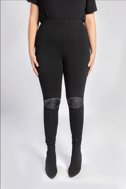 Leggings avec patch similicuir