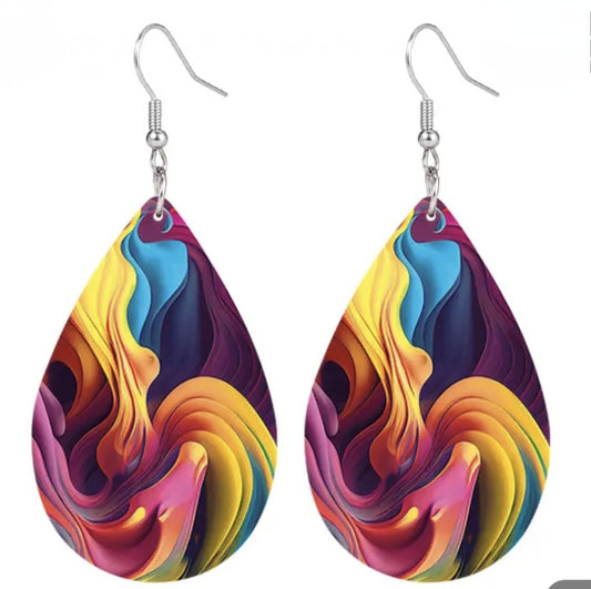 Boucles d'oreilles multicolores