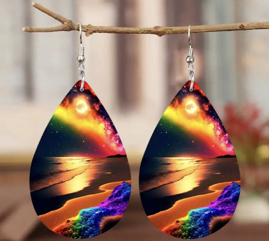 Boucles d'oreilles motif vague