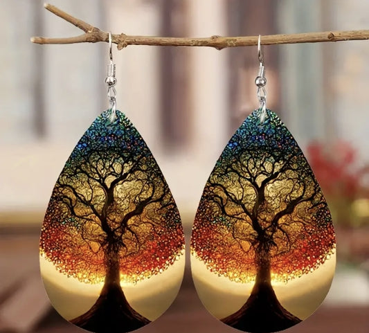 Boucles d'oreilles arbre de vie