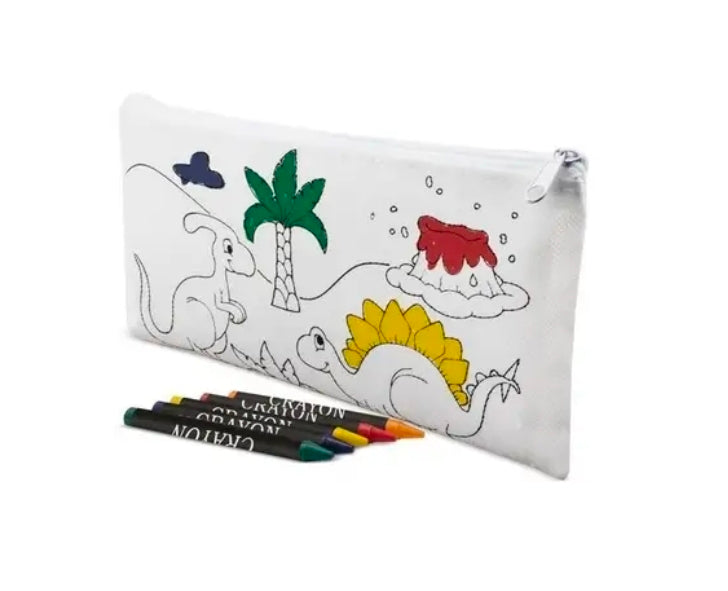 Trousse dinosaures à colorier