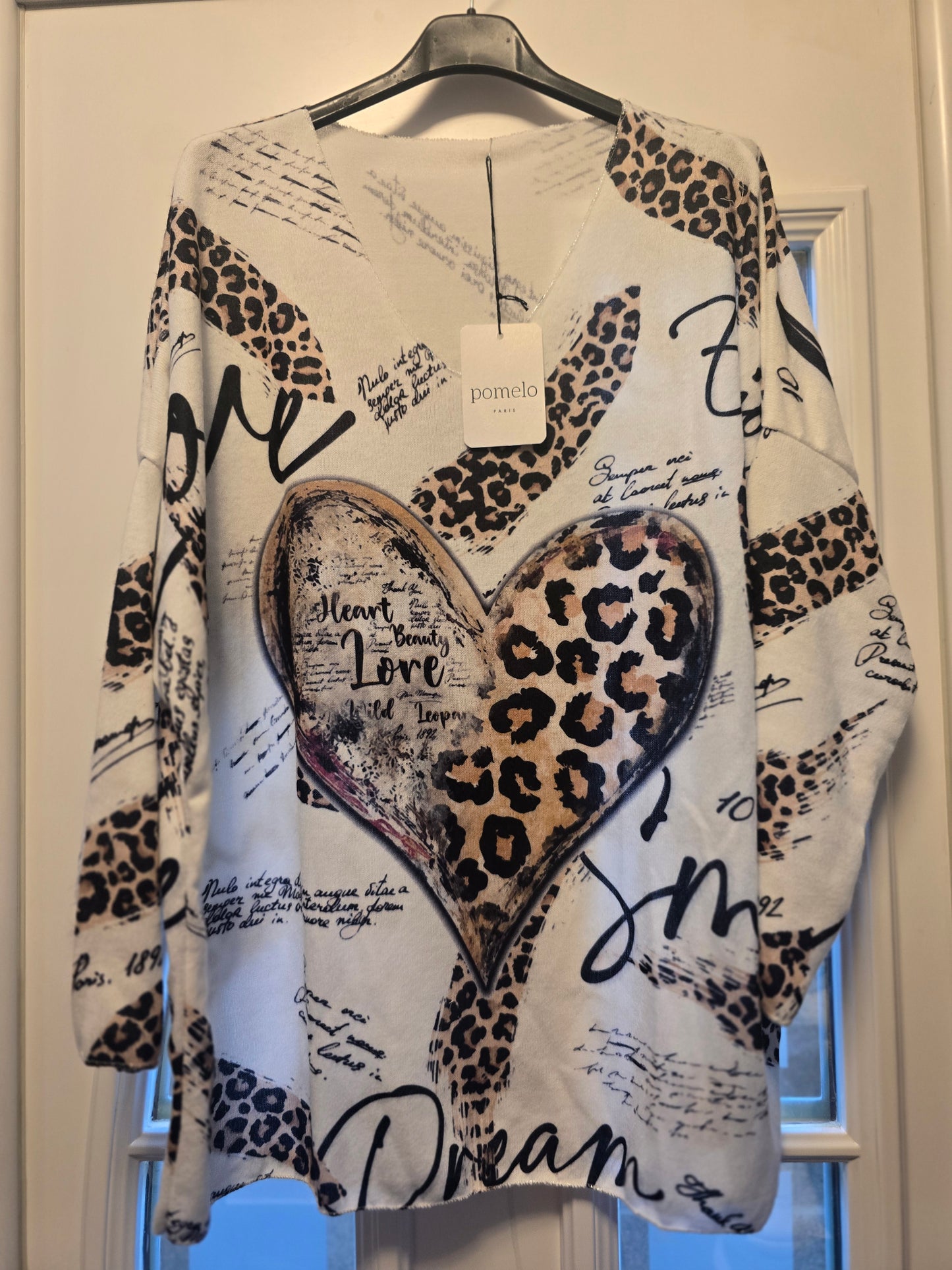 Pull coeur léopard